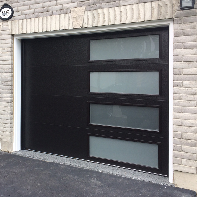 Low Price Residential Automatic Black Steel  Sectional Garage Door