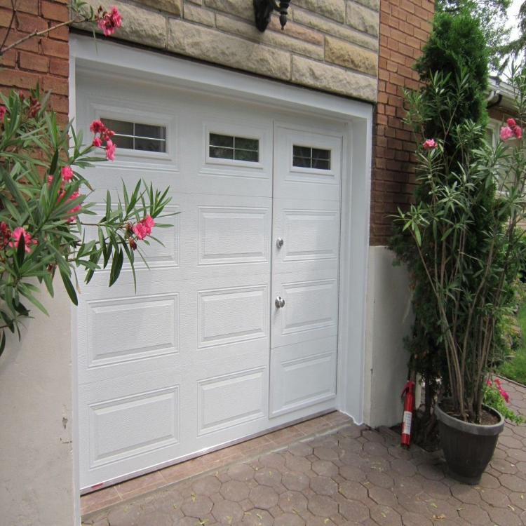 New Technology Modern Style Barn Grooved Panel Garage Door with glass window