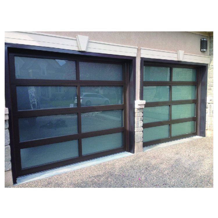 Full-view aluminum garage doors