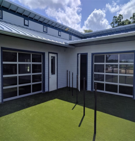 Residential black color aluminum glass sectional garage door 