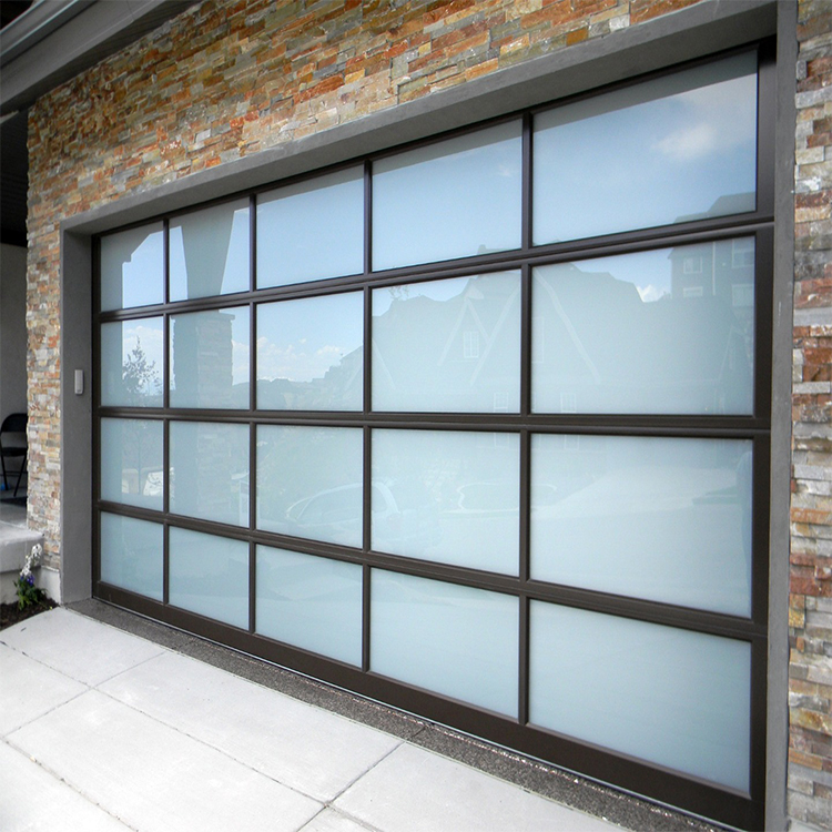 Modernized aluminum and glass garage doors