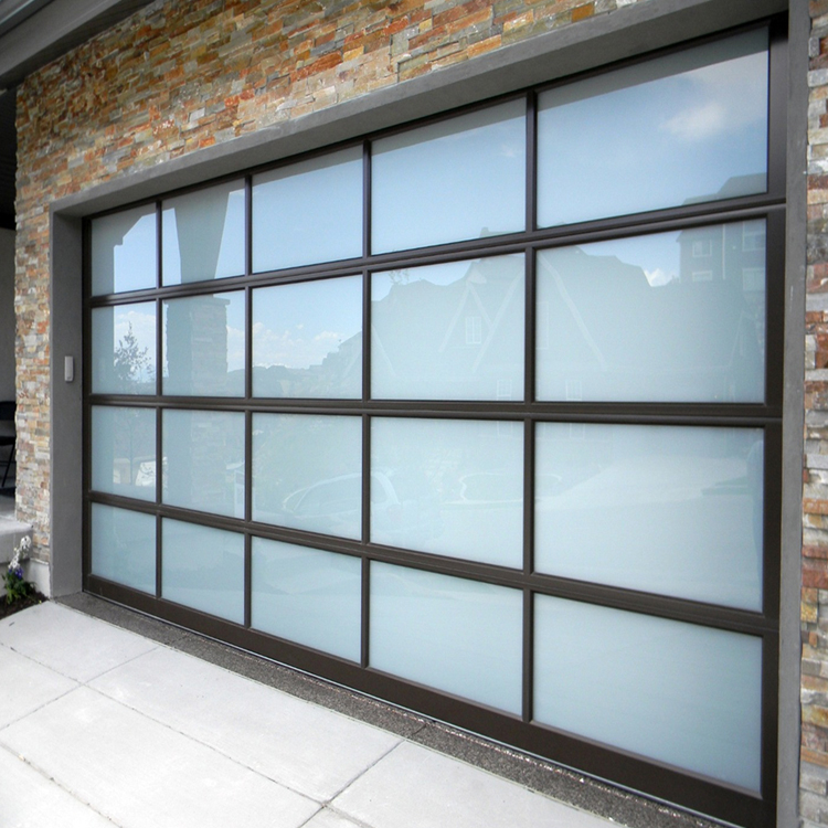 Modernized aluminum and glass garage doors
