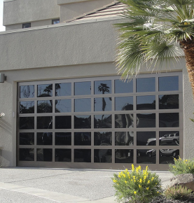 Modernized aluminum and glass garage doors