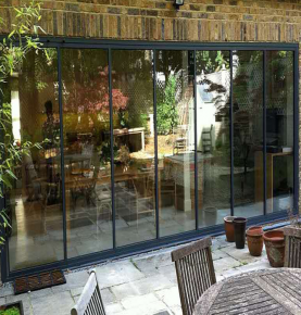 Modern balcony exterior black aluminum glass sliding door