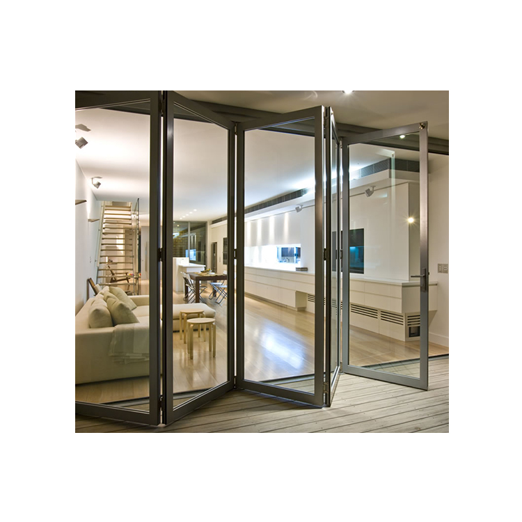 Grey Aluminium Bi-folding patio doors