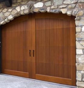 Residential Insulated Solid Wood Brown Color Garage Door