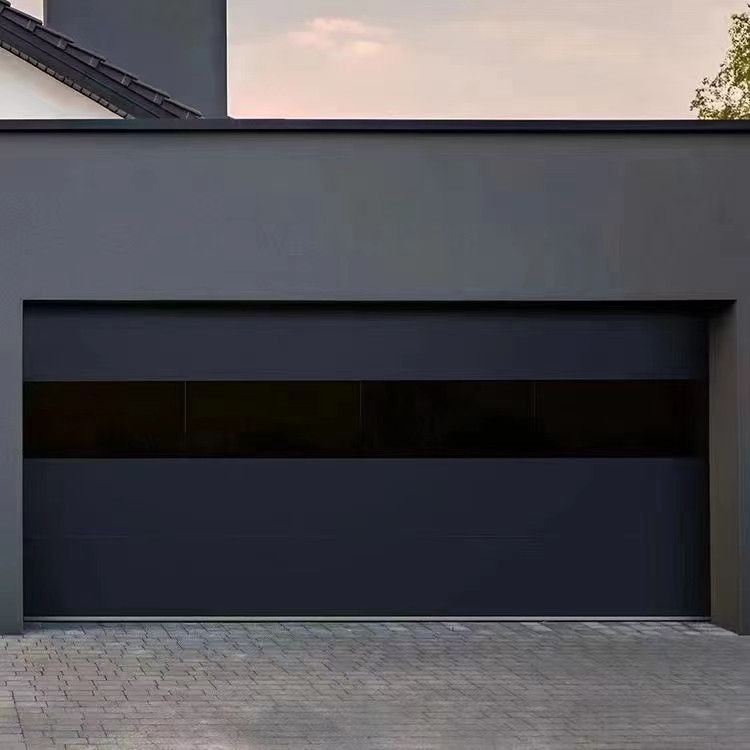 Insulated Remote Control Overhead Anti-Theft Anodised Mirrored Frameless Aluminum Automatic Glass Garage Doors