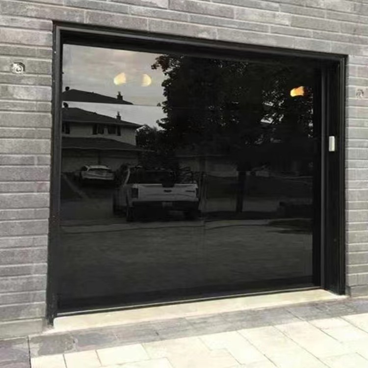 Aluminum Frameless Black Glass Smart Garage Door