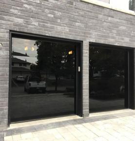 Frameless Black Mirror Glass Garage Door 