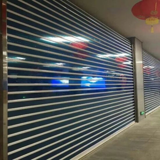 Automatic 24 hours Display Straight Strip Polycarbonate Crystal Roller Shutter