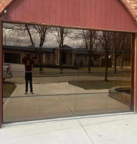Aluminum Garage Door Teak Glass Frameless Sectional Hot Sell Tempered Glass Garage Door
