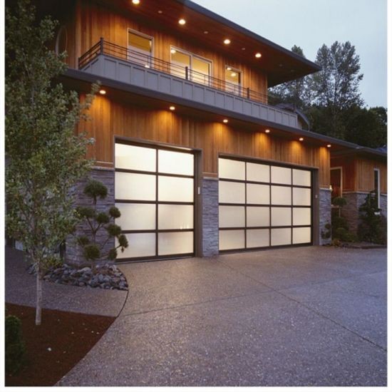 Full View Tempered Glass Garage Door With Insulated Aluminum Frames