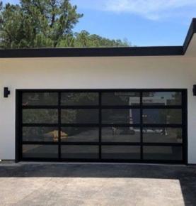 Full View Tempered Glass Garage Door With Insulated Aluminum Frames