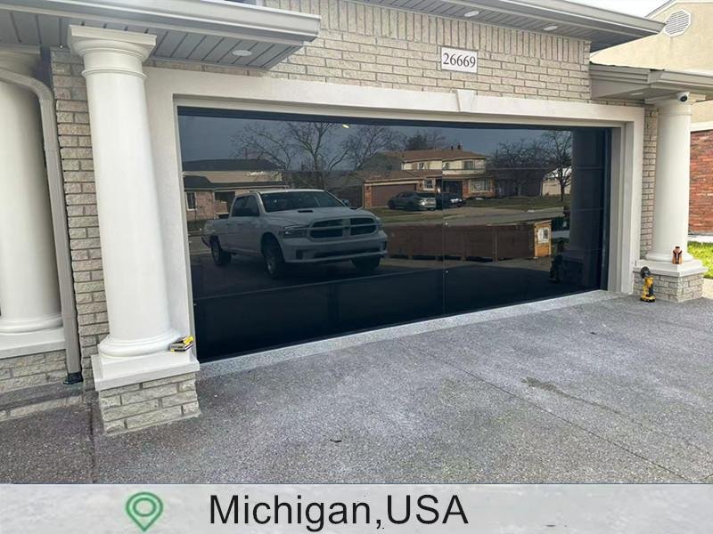 Framless Black Glass Garage Door,Michigan,USA