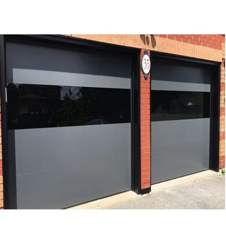 Flush Aluminum Garage Door with Mirror Glass View