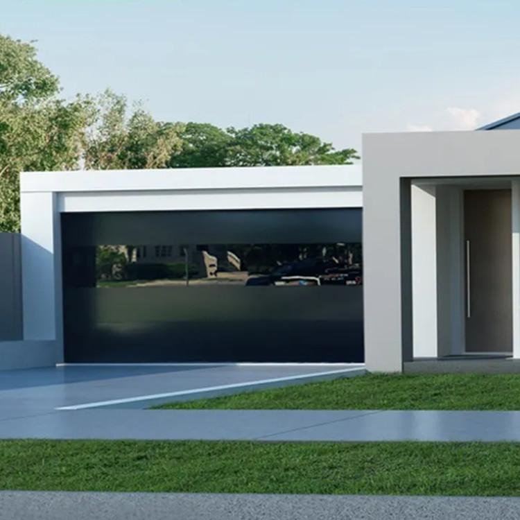 Flush Aluminum Garage Door with Mirror Glass View