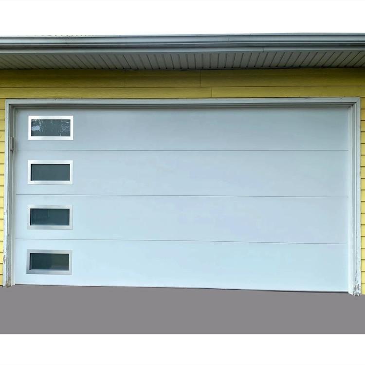 flush steel garage door with side windows 18