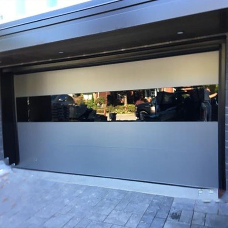 flush steel garage door with side windows 10