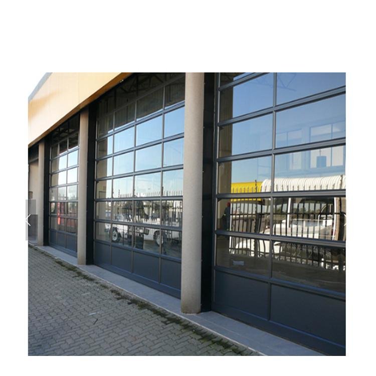 Modern Hurricane Resistant Sectional Electric Garage Door Automatic Fullview Aluminum Glass Garage Doors
