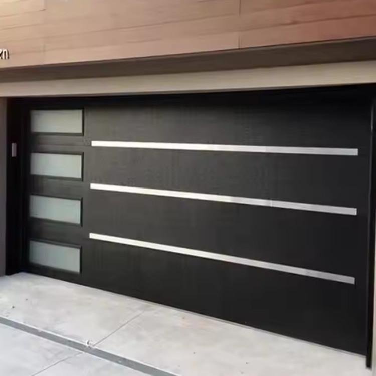 flush steel garage door with side windows 21