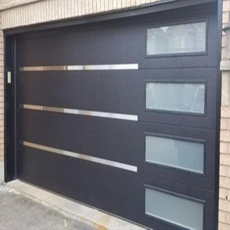 flush steel garage door with side windows 15