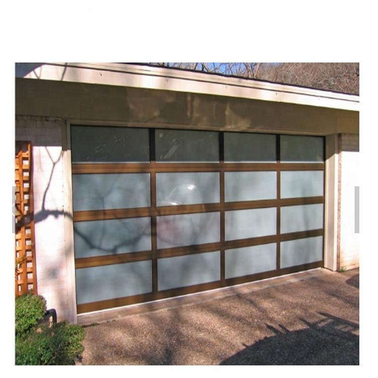 Customizable Full-View Glass Patterns Luxury Frame Glass Aluminum Alloy Garage Door for Villa Homes