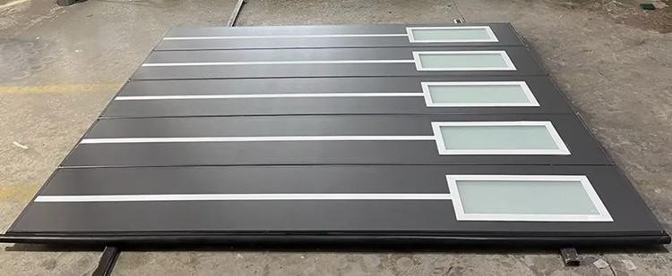 flush steel garage door with side windows 22