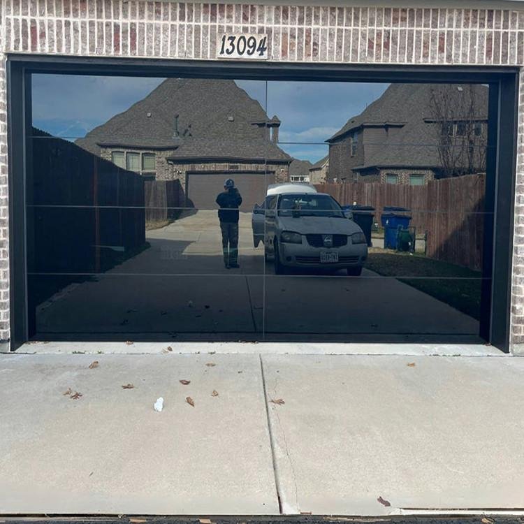 Hot Selling Automatic Residential Overhead Aluminum Frameless Mirror Sectional Glass Garage Doors 2