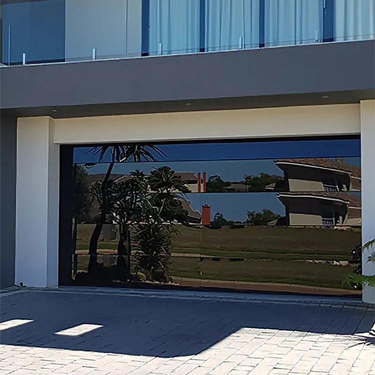 Motorized Frameless Mirror Glass Garage Door 2