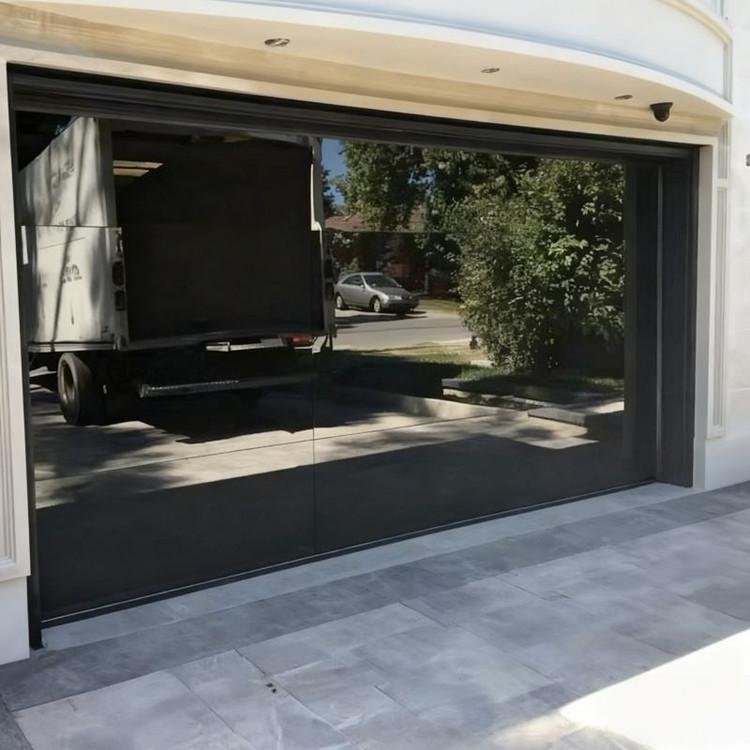 Frameless Modern Overhead Aluminum Mirror Reflective Glass Garage Door